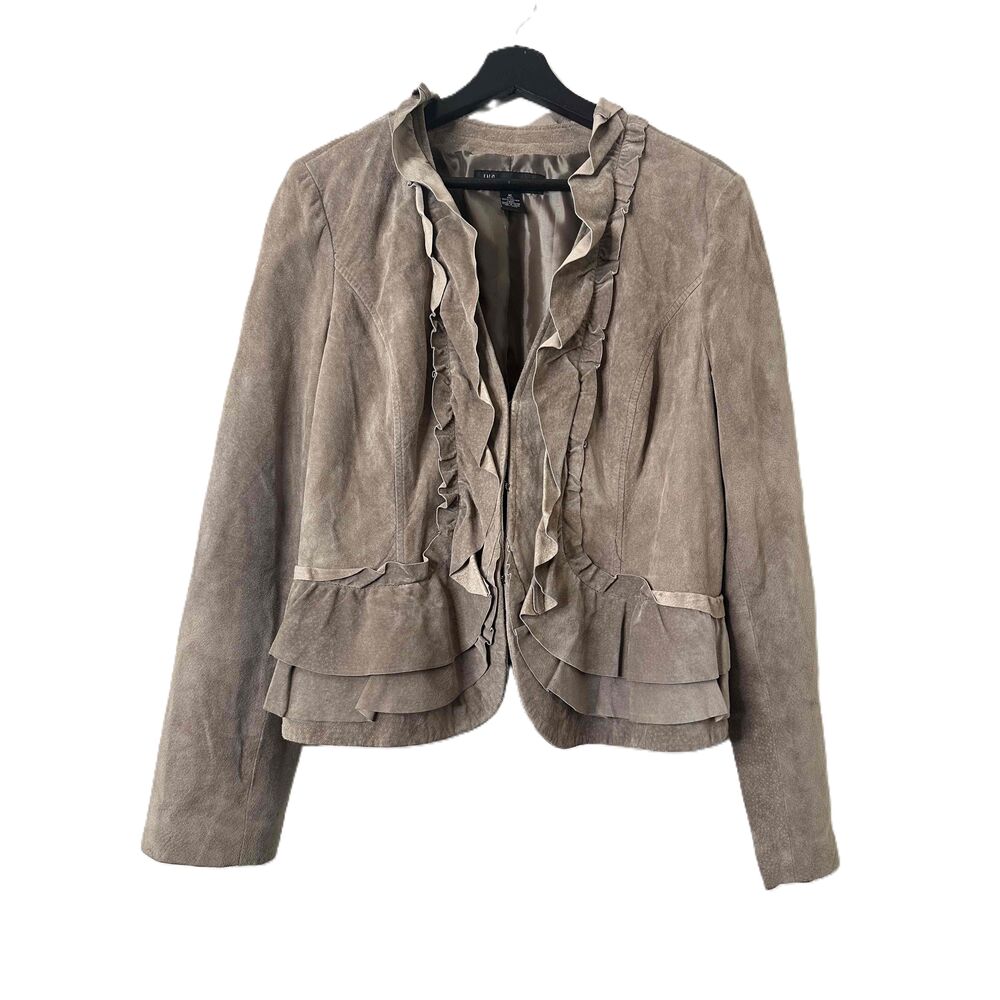 INC International Concepts Tan Ruffled Jacket - Picture 11 of 12